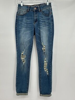Resfeber Women’s Cuffed Distressed Boyfriend Jeans Stretch Size 24/25 NEW